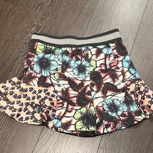 Zara Black and Blue Floral Mini Skirt